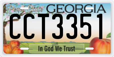 GA license plate CCT3351