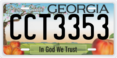 GA license plate CCT3353