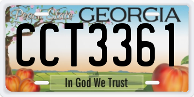 GA license plate CCT3361