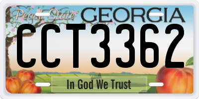 GA license plate CCT3362