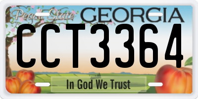 GA license plate CCT3364