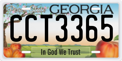 GA license plate CCT3365