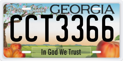 GA license plate CCT3366