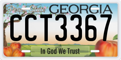 GA license plate CCT3367
