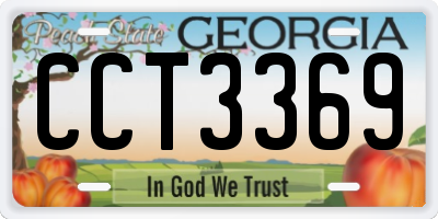 GA license plate CCT3369