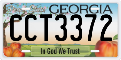 GA license plate CCT3372