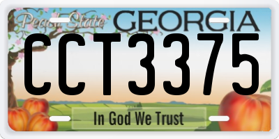 GA license plate CCT3375