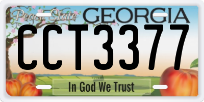 GA license plate CCT3377
