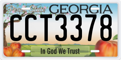 GA license plate CCT3378
