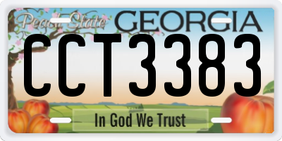 GA license plate CCT3383