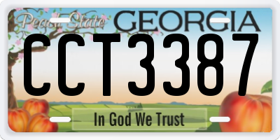 GA license plate CCT3387
