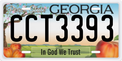 GA license plate CCT3393
