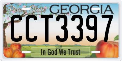 GA license plate CCT3397