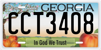GA license plate CCT3408