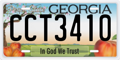GA license plate CCT3410