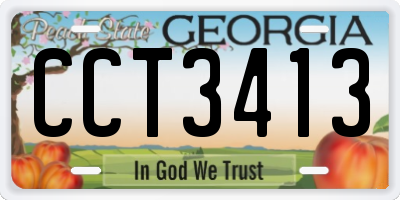 GA license plate CCT3413