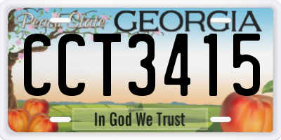 GA license plate CCT3415