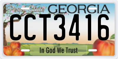 GA license plate CCT3416