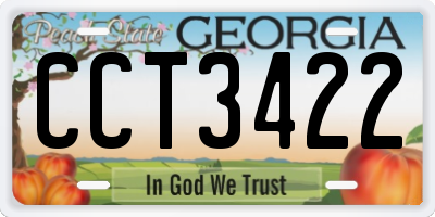 GA license plate CCT3422