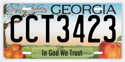 GA license plate CCT3423