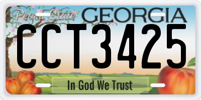 GA license plate CCT3425