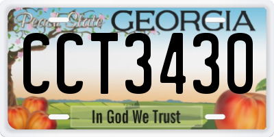 GA license plate CCT3430