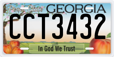 GA license plate CCT3432