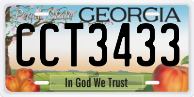 GA license plate CCT3433