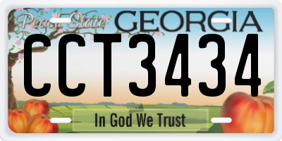 GA license plate CCT3434