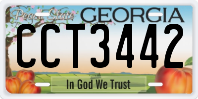 GA license plate CCT3442