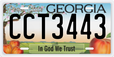 GA license plate CCT3443