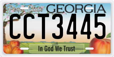 GA license plate CCT3445