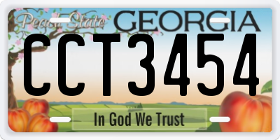 GA license plate CCT3454