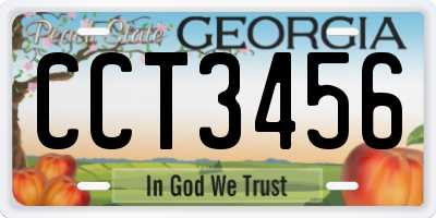 GA license plate CCT3456