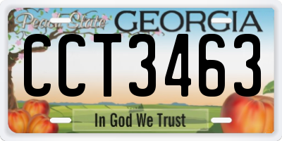 GA license plate CCT3463