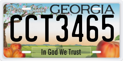 GA license plate CCT3465