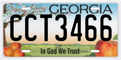 GA license plate CCT3466