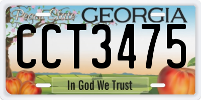 GA license plate CCT3475