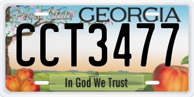 GA license plate CCT3477
