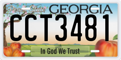 GA license plate CCT3481
