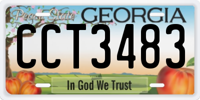 GA license plate CCT3483