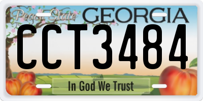 GA license plate CCT3484