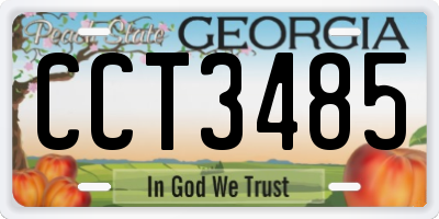 GA license plate CCT3485