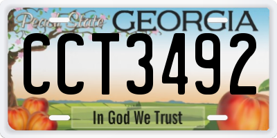 GA license plate CCT3492