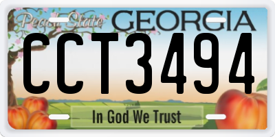 GA license plate CCT3494