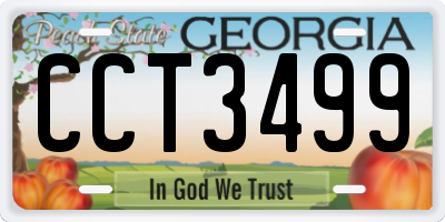 GA license plate CCT3499