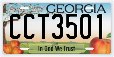 GA license plate CCT3501