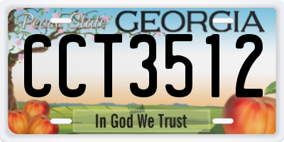 GA license plate CCT3512