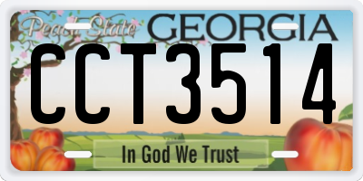 GA license plate CCT3514