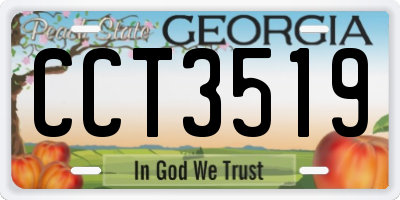 GA license plate CCT3519